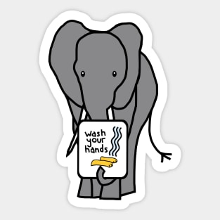 Elephant Says Wash Your Hands Sticker